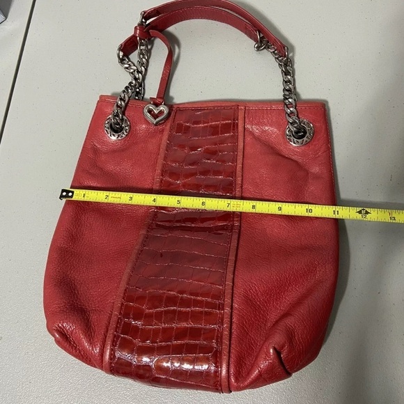 Brighton Red Shoulder Bag with Chain Detail - Picture 11 of 14